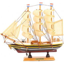 Decoratie modelboot - oud hollands zeiljacht - De Amsterdam - 24 cm - Beeldjes