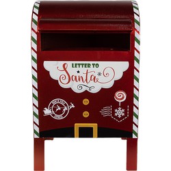 Clayre & Eef Kerstdecoratie Brievenbus 21x19x34 cm Rood Metaal