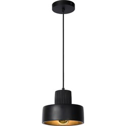 Moderne, stijlvolle rondvormige hanglamp 20 cm Ø E27 zwart