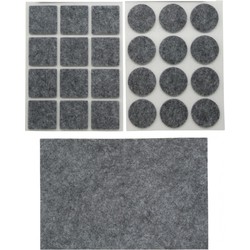 Benson Meubelvilt - 100x stuks - grijs - vilt - 3 formaten - anti kras - Meubelviltjes