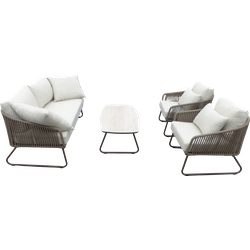 Calera 4 piece loungeset aluminium bronze/belt toffee/wool white AW