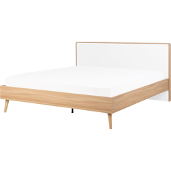 SERRIS  - Bed - Lichte houtkleur - 160 x 200 cm - Vezelplaat