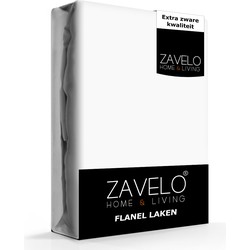 Zavelo Flanel Laken Wit-Lits-jumeaux (240x300 cm)