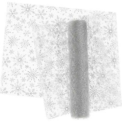 Unique Living - Decofabric Ice Star - 28x300cm - Silver