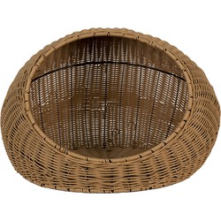 Clayre & Eef Kattenhuis  Ø 47x30 cm Bruin Beige Rotan Rond