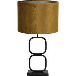 Tafellamp Lutika/Gemstone - Zwart/Goud - Ø30x67cm