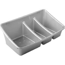 Aanrechtbak - grijs - kunststof - 23x13x8 cm - 3 vakken organizer - Douche- en badrekjes