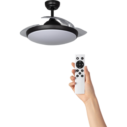 Plafondventilator Leonardo met verlichting - Ø106cm -  6 snelheden - Afstandsbediening - Zwart