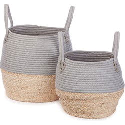 Kori mand grijs/naturel set van 2
