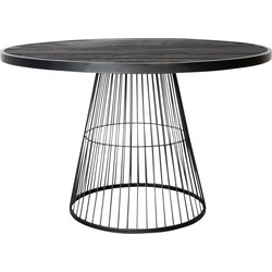 PTMD Ginna Black metal coffee table cone foot round