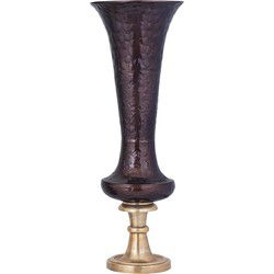 PTMD Bloempot Lysse - 28x28x79 cm - Aluminium - Bruin