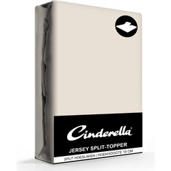 Cinderella Jersey Split-Topper Hoeslaken Taupe-2-persoons (140x200/210 cm)