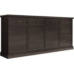 Meubella - Dressoir Leroy - Zwart eiken - 193 cm