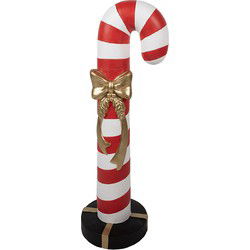 Clayre & Eef Kerstdecoratie Beeld Zuurstok Rood Wit Kunststof