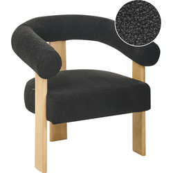 Beliani ILBRO - Fauteuil-Zwart-Bouclé