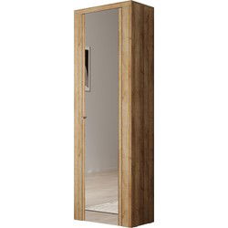Meubella - Schoenenkast Linford - Eiken - 65 cm - Met spiegel
