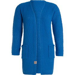 Knit Factory Luna Gebreid Dames Vest - Cobalt - 40/42 - Met steekzakken