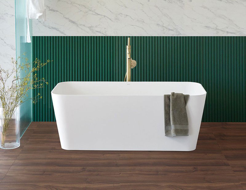Vrijstaand solid Surface ligbad Rust 150x70cm mat wit - 