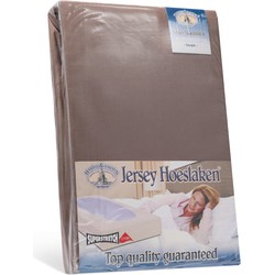 H&D Hoeslaken - 100% Jersey Katoen - 180x200 cm - Tot 35cm matrasdikte - 220 g/m² - Taupe