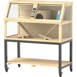 4goodz PawHut Hamsterkooi van Hout 87x43x101 cm Knaagdierkooi