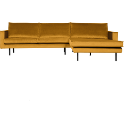 BePureHome Rodeo Chaise Longue Rechts - Velvet - Oker - 85x300x86/155