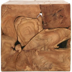 Kubus bijzettafel - 40x40 cm - teak - natural wax