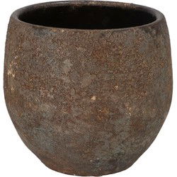 DK Design Bloempot model Maya - roestbruin - D18 x H20 cm - rustiek - Plantenpotten