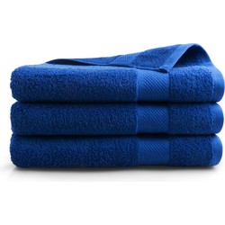 DoubleDry Hotel Badhanddoeken 70 x 140 cm – Set van 3 – 100% Katoen 500 g/m2 – Zacht & Absorberend -  Klassiek Blauw