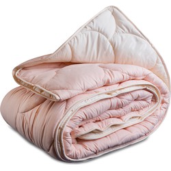 Microvezel Dekbed Eazy  Crème/pink - 200x200 cm