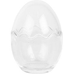 Clayre & Eef Voorraadpot Ei Ø 8x12 cm Transparant Glas