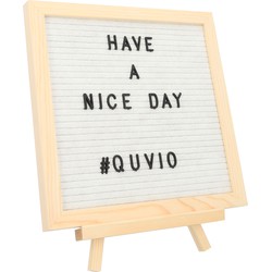 QUVIO Letterbord - Wit met houten lijst