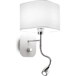Moderne Ideal Lux Holiday Wandlamp - Metaal - E14/LED Fitting - Wit