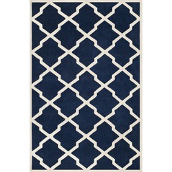 Safavieh Contemporary Indoor Hand Tufted Area Rug, Chatham Collection, CHT735, in Dark Blue & Ivory, 183 X 274 cm