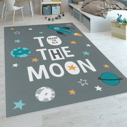 Kindervloerkleed - Aleris - Ruimte - Grijs - 140x200 cm