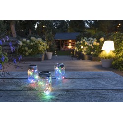 LED LOVERS LED Sfeerverlichting, Set van 3, Multicolor Solar Jar, Decoratieve Tafelverlichting, Tafellamp op Zonne-energie, Fairy Lights