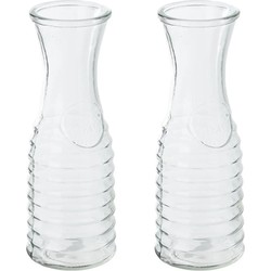 Secret de Gourmet schenk Karaf - 2x - 1 liter - glas - D10 x H26 cm - Schenkkannen