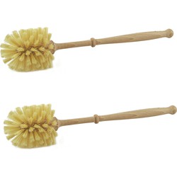 2x Houten toiletborstels 36 cm - Toiletborstels