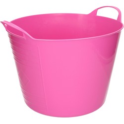 Flexibele emmer - roze - 15 liter - kunststof - 35 x 29 cm - Wasmanden