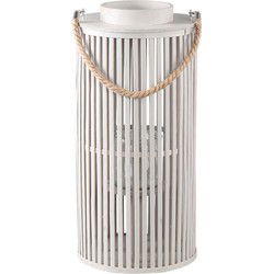 PTMD Lantaarn Zafria - 24x24x50 cm - Glas - Creme