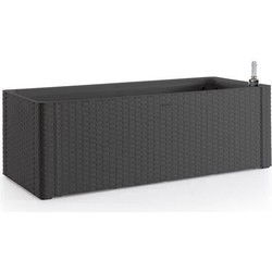 Rechthoekige bloembak Natural Delux - 100x43xH33cm - 90 + 6.5L in de reserve - antraciet