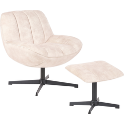 Beliani LIA - Fauteuil-Beige-Fluweel