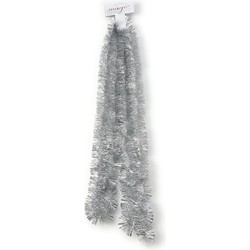 Kerst lametta guirlande zilver 270cm kerstboom versiering/decoratie - Kerstslingers