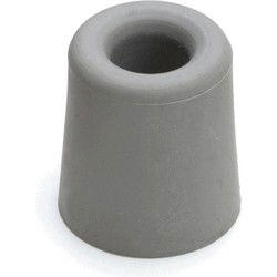 Deurstopper - 2x stuks - rubber - grijs - 2,4 x 3 cm - deurstoppers - Deurstoppers