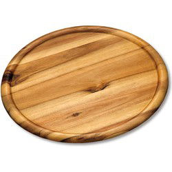 FSC® Acazia houten Pizzabord Ø32 Cm - Acazia Hout - Pizzaplaat - Pizzaplank - Pizza bord - Pizza serveerplank - 32 x 32 x 2 Cm.