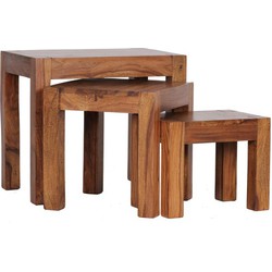 Pippa Design set van 3 salontafels - massief hout