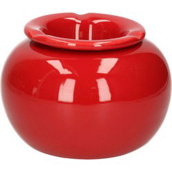 Terras asbak/stormasbak - rond - keramiek - 16 x 11 cm - rood - Asbakken