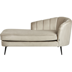 Beliani ALLIER - Chaise longue-Beige-Fluweel