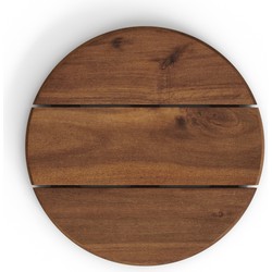 Kave Home - Rond tafelblad Saura van acaciahout met walnoot afwerking Ø43 cm FSC 100%