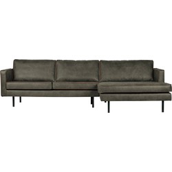 BePureHome Rodeo Chaise Longue Rechts - Leer - Army - 85x300x86