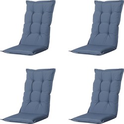 Madison -  Tuinstoelkussen Hoge Rug Panama safier blue - Ca. 123x50 cm - Set van 4